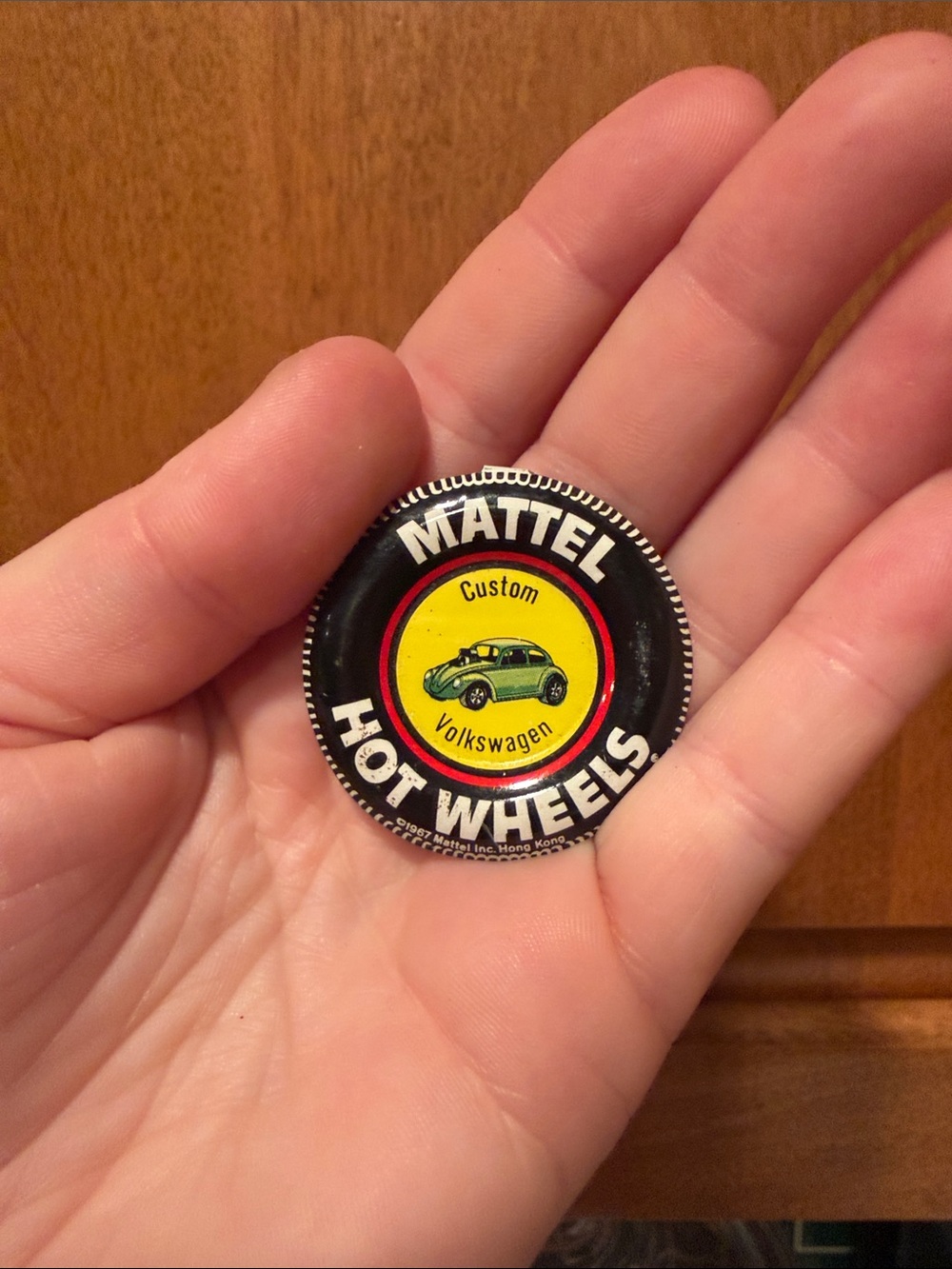 Vtg Mattel Hot Wheels VW 1960s Advertising Pin